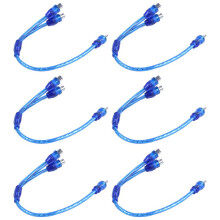 6X RCA Phono Y Splitter Cable Adaptador de Cable 1 Macho A 2 Hembra Conector de Coche 30 cm