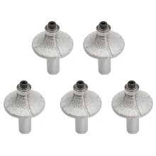 5pcs 1/2Inch Diamond Router Bit Wheel Half Bullnose for Hand Profiler Marble Granite