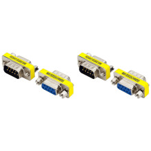 4X Adaptateur Vidéo D'Ordinateur DB9 DB9 Mâle à Femelle Port Série à Trou 9 Broches VGA Adaptateur de Câble Femelle