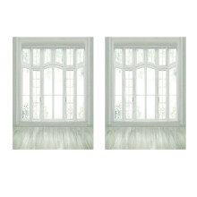 2piezas 3X5FT Ventana Europea Piso  Arte Fotografía Telón de Fondo Estudio Fondo