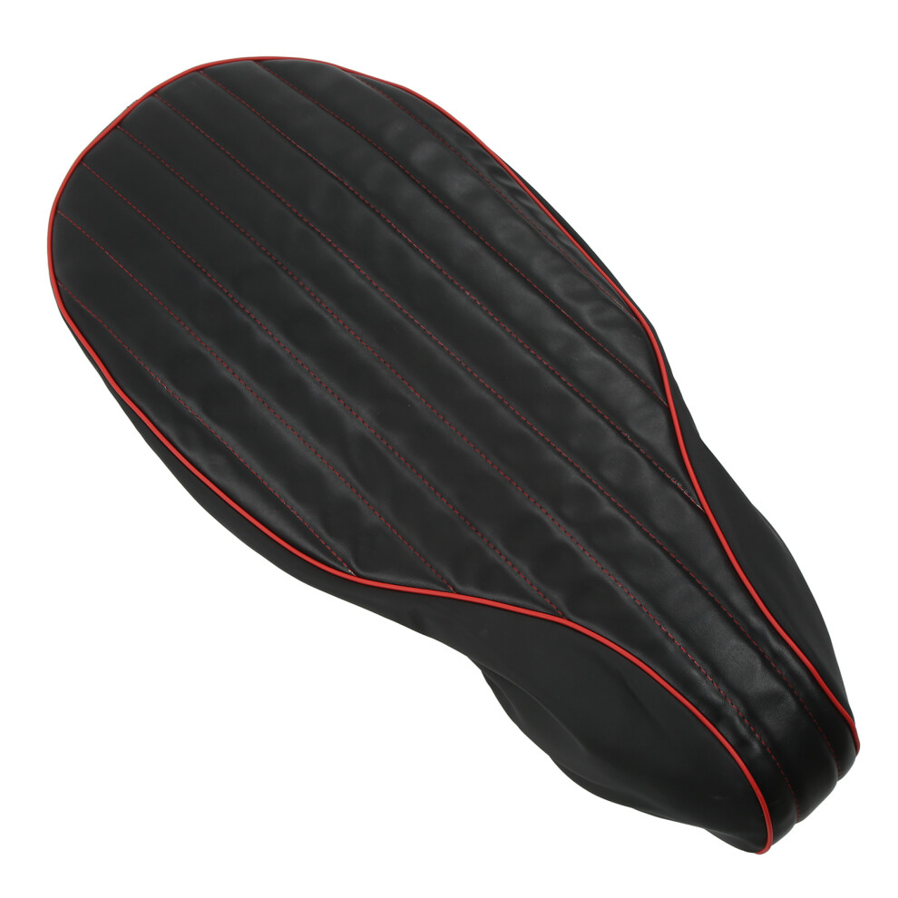 Leather Motorcycle Seat Cover For Vespa 125/150 Sprint Gtr Black/Red 8471375656833