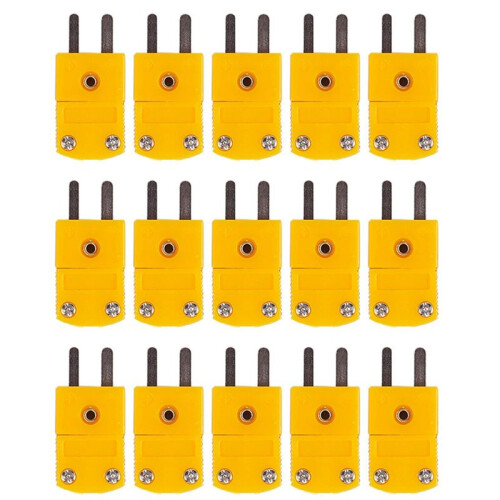 15Pcs RTD Circuits K Type Temperature Sensor Thermocouple Plugs Yellow 1