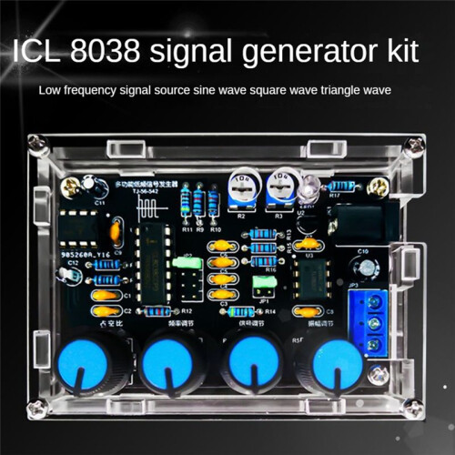 ICL8038 Function Signal Generator Module Sine Square Triangle Signal Generators DIY Welding Practice Kit with Case 2