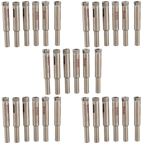 30 Pcs 8mm Diamond Core Drill Bits Ceramic Tile Glass Hole Saw 1