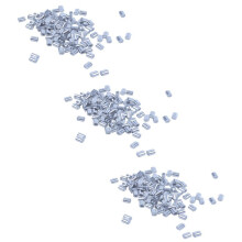 300 Pcs 1mm Steel Wire Rope Aluminum Ferrules Sleeves Silver Tone