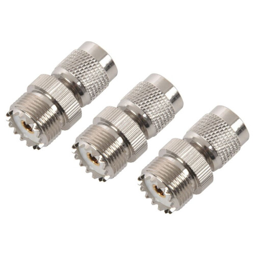 3X TNC-Stecker Auf PL259 UHF-Adapterbuchse, Silber