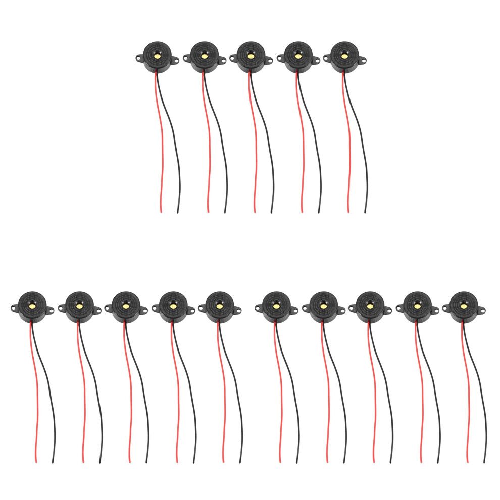 15 Pcs 3-24V 85Db Sound Electronic Buzzer Alarm 23 X 12Mm Black 6031535512274
