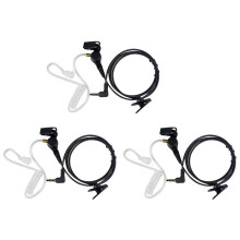 3X Straight Hoeren Sie Nur Transparent Flexible Acoustic Tube Ohrhoerer 3,5 mm Kopfhoerer Headset Mono Jack für Walkie-Talkie
