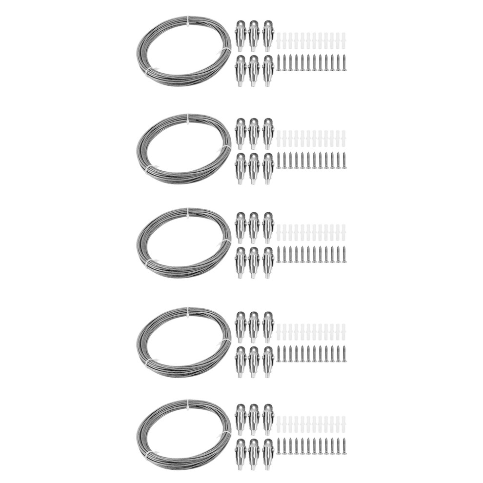 5X 10M Stainless Steel Wire Rope Pvc Coated Steel Cable Adjustable Curtain Rope Lamp Suspension Picture Wire For Hanging 6032287529329