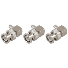 3X BNC Male Plug Right Angle Crimp for RG58 RG400 RFC195 RF Coax Adapter Connector,Silver