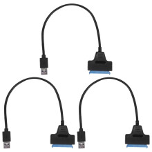 3X USB 3.0 to 2.5 Inch Hard Drive Adapter Cable SDD to USB 3.0 Converter-Black