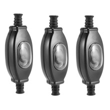 3X 3A 250V 6mm Waterproof in Cord IP65 Round Wire Silver Contact Double Cut Dust