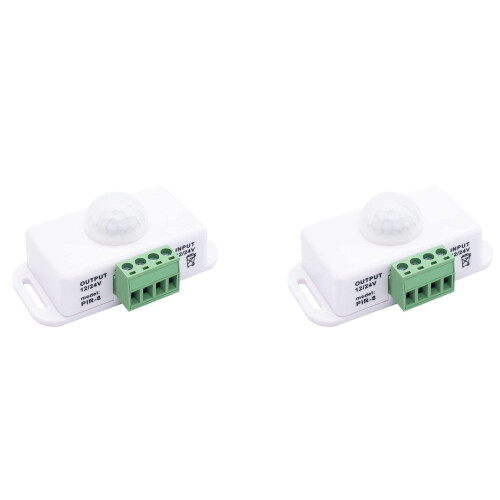 2X  12V 24V PIR Motion Sensor Function Controller LED  Body Infrared  Motion Timer White for LED Strips