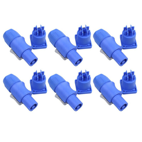 6 Set PowerCON Type A NAC3FCA+NAC3MPA-1 Chassis Plug Panel Connector