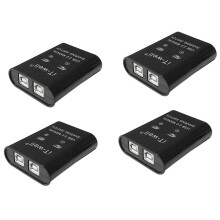 4X IT-Well USB Drucker Freigabe Gerät, 2 Im 1 Out Drucker Freigabe Gerät, Schwarz