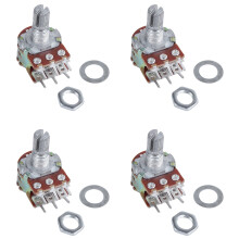4 Pcs Silver Metal B50K 50K Ohm 6-Pin Dual Trim Potentiometer 3.8x2.8x1.7cm