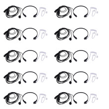 10X Throat Microphone Vibration Headset Earpiece for Two Way Radio  Uv-5R Uv-82 Uv-B6 Bf-888S