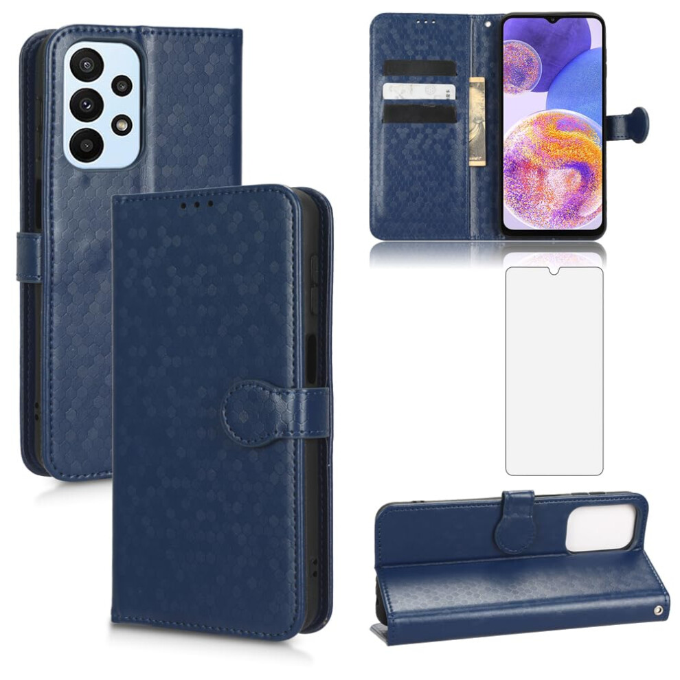 Wallet Case With Card Holder Stand Screen Protector Lanyard For Samsung Galaxy A23 5G/4G Blue 9771547085676