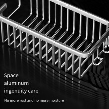 Aluminium Bathroom Shelf Without Drilling, Shower Shelf Shelves Shampoo Holder, Basket Storage Organizer Bathroom