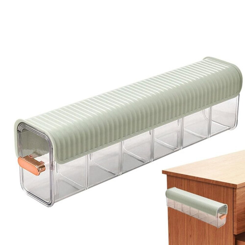 Multi Functional Storage Box, Punch Free Multifunctional Storage Box, Clear Wall Mounted Drawer Organizer Light Green 2