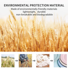 Plastic Plates Reusable Eco-Friendly Wheat Straw Plates, Salad Plates, Camping Plates, Dinner Plates 8 Pack