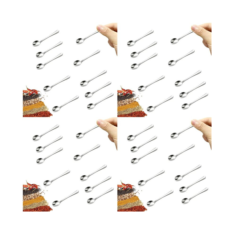 40 Pcs Tiny Stainless Steel Spoons For Spices Jars, Size 2.87Inch, Cute Small Stainless Steel Condiment Spoons 6032465858029