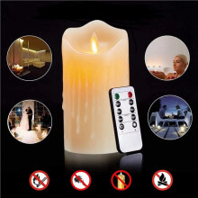 5X LED Candles, Flickering Flameless Candles,Rechargeable Candle, Real Wax Candles with Remote Control,12.5cm