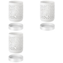 3X Orchid Pot with Holes Ceramic Plant Pots Outdoor Indoor Flower Pots for Repotting with Drainage and Saucer 4 Inch