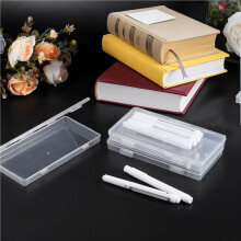 6Pack  Plastic Clear Storage Containers Box,Small Rectangle Empty Organizer Case with Hinged Lid for Collecting Bead