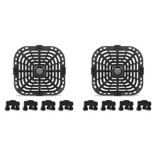2X Air Fryer Accessories Set Silicone Cushion Corner Protector Non-Stick Square Baking Tray 23x24cm