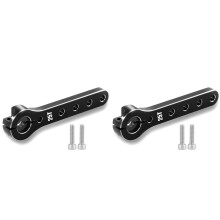 2X Metal 25t Steering Arm Servo Horn for 1/10 RC Crawler Axial Scx10 Trx4 -6 Parts Black
