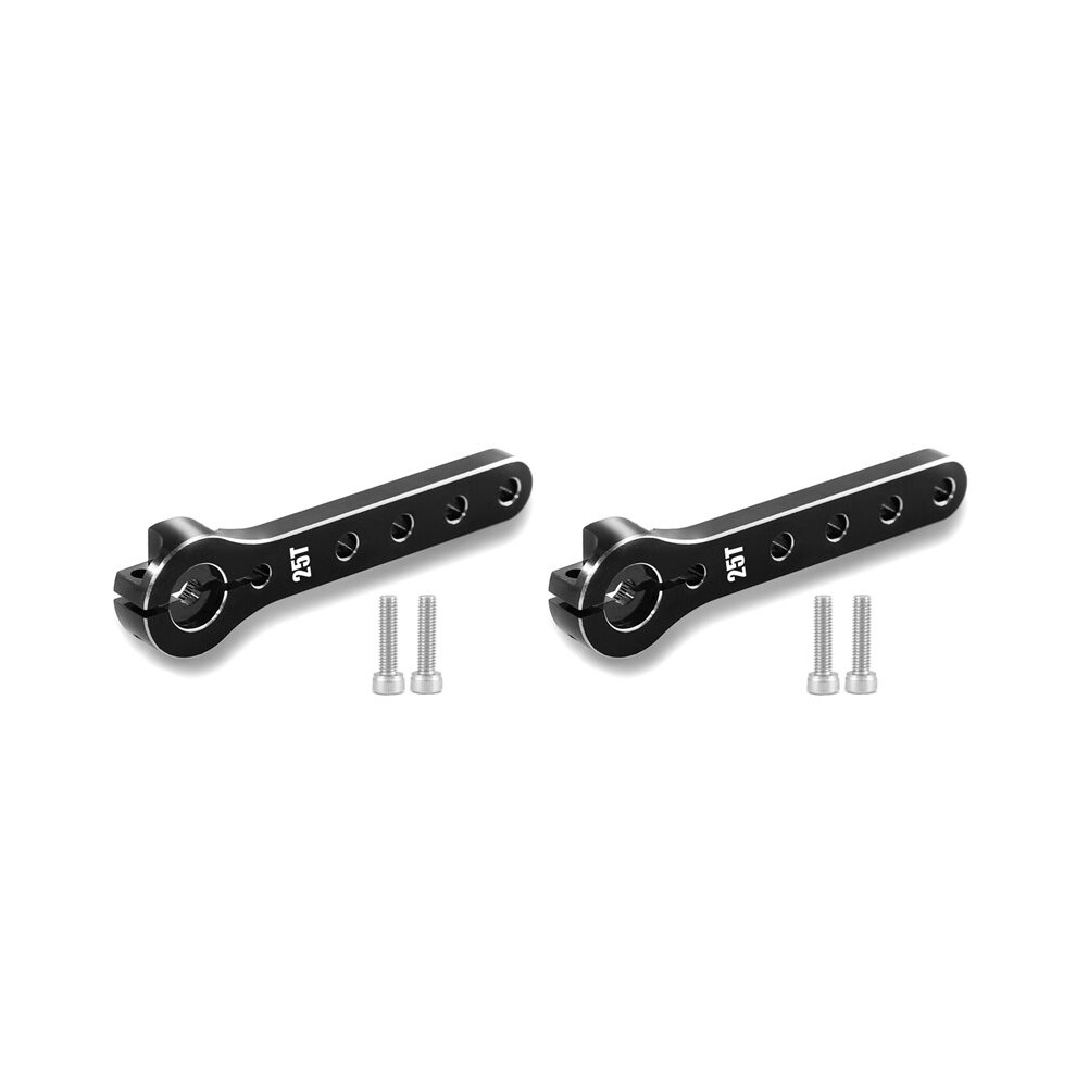 2X Metal 25T Steering Arm Servo Horn For 1/10 Rc Crawler Axial Scx10 Trx4 -6 Parts Black 4714239715289