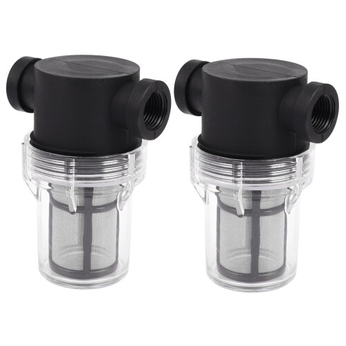 2X Garden Pond Inline Mesh Strainer Water Pump Filter Irrigation High Flow Pipeline Filter 1