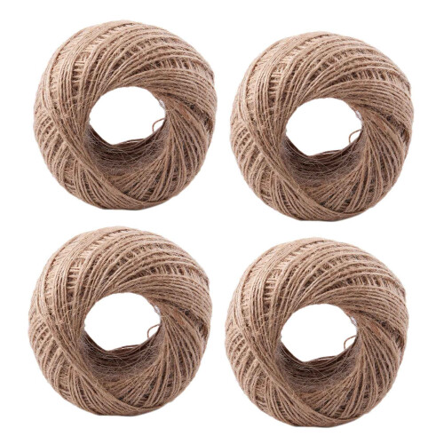 4pcs 100 Meter - Natural Textured Hessian Jute Twine String 1mm
