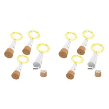 Weinflaschenlichter mit Korken, Per USB Wiederaufladbare Lichterkette für Schnapsflaschen, 20 LED-Lichterkettenkabel, 8er-Pack