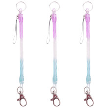 3X Lobster Hook Spring Stretchy Coil Keyring Keychain Strap Rope Cord