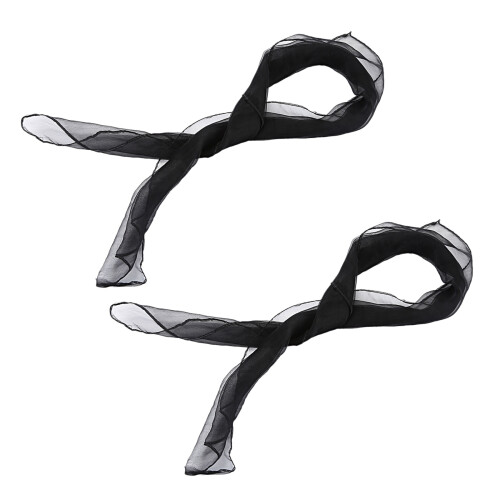 2X Bello Moda Pianura Piazza Chiffon Collo Sciarpa Capo Sciarpe 70 cm x 70 cm (Nero)