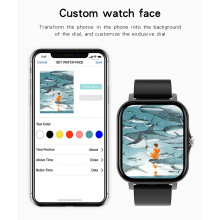 1.69 Inch Watch Men Women Call Sport Heart Rate Monitor Smartwatch Customize Wallpaper Watches(Black)