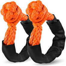 2Pack Soft Shackles 1/2 in X 22 in with Protective Sleeve for Off-Road Sailing Trucks Recovery Rope Soft Shackle
