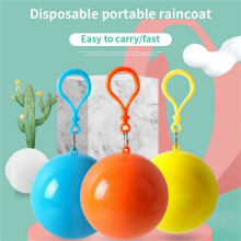 5Pcs- Raincoat with Hook Disposable Thickened Outdoor Emergency Coats Waterproof Rain Ponchos Balls for Adults