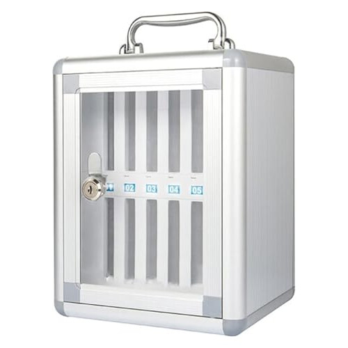 Wall Mounted Cell Phone Locker Cabinet with Numbered Lock Compartments and Soft Lining for Classroom