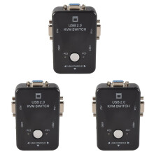 3X USB KVM-Schakelaar Switcher 2 Poort VGA Svga-Schakelkast USB 2.0 Muistoetsenbord 1920X1440 Schakelkast