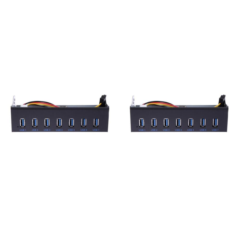 2X 7 Port Usb 3.0 Hub 5.25 Inch Front Bay Superspeed 5Gbps Speed Hub For Desktop Pc 9092120269314