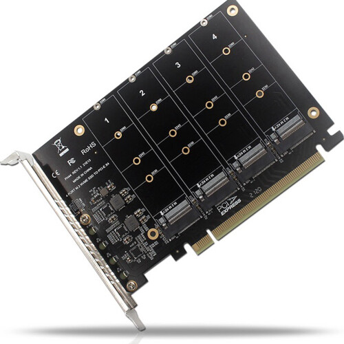 2X PH44 NVME 4-Disk Array Card PCIE Signal Split Array Card 2