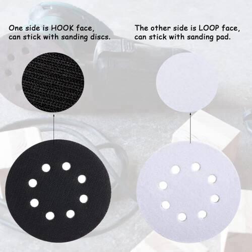 20 Pack Soft Density Interface Pads 5 Inch 8 Holes Hook and Loop Sponge Cushion Buffer Backing Pad Foam Interface Pads 1