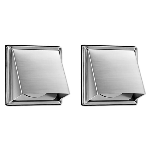 2pcs 4-Inch External Extractor Wall Vent Outdoor Cushioned Non Return Flap