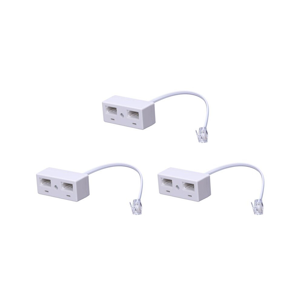 3X Rj11 Plug To Dual Uk Bt Telephone Socket Convertor 6034080213269