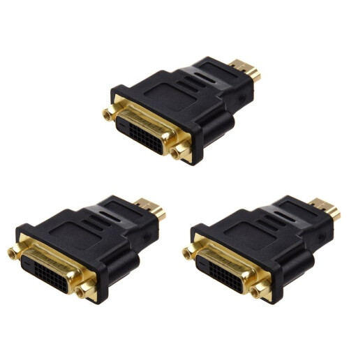 3X DVI 24 +1 (DVI-D) Buchse auf  Stecker Adapter