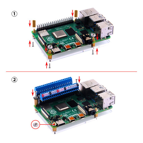 2X  Terminal Breakout Board GPIO Erweiterung Board Terminal Breakout Board für Raspberry Pi 4B/3B+/3B/2B/1B+/Zero/Zero W 1