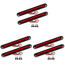 6 Stks 10 Inch 15 LED Trailer Licht LED Stop Turn Achterlicht Derde Rembalk Strip voor Heavy Duty Boten Vrachtwagens Rood